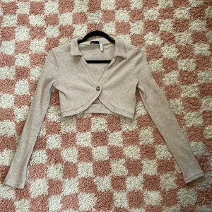 NWOT Beige ribbed top